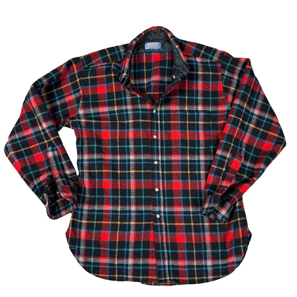 Pendleton Men’s Vintage 80s 100% Virgin Wool Plaid Flannel Made in USA Large